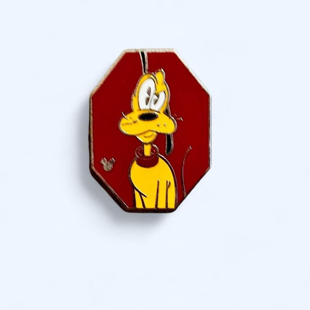 Red and Yellow Pluto Disney Enamel Pin